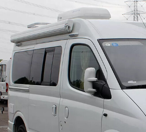 Маркиза настенная электро Camplife 4,5 м ,белая, морская волна
