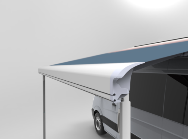 Маркиза настенная электро Camplife 3 м белая, морская волна