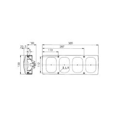 Фонарь задний Jokon BBSN, универсальный, 385x130x84мм