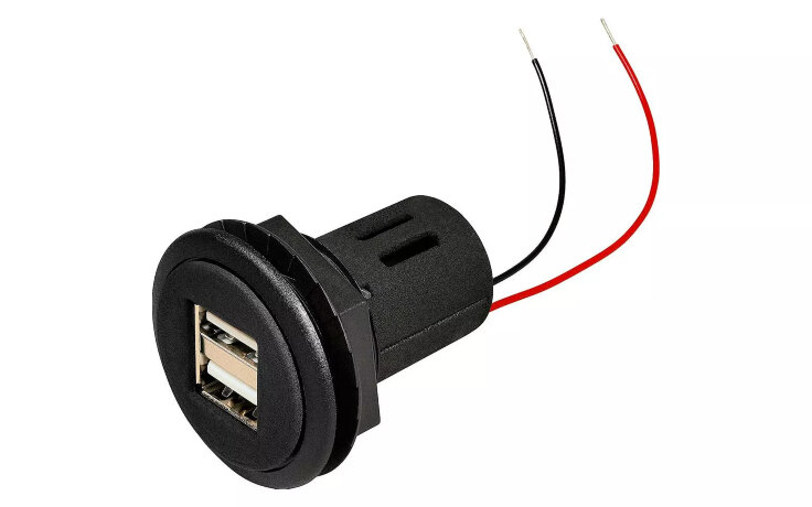 Розетка 2-USB Pro Car, чёрная