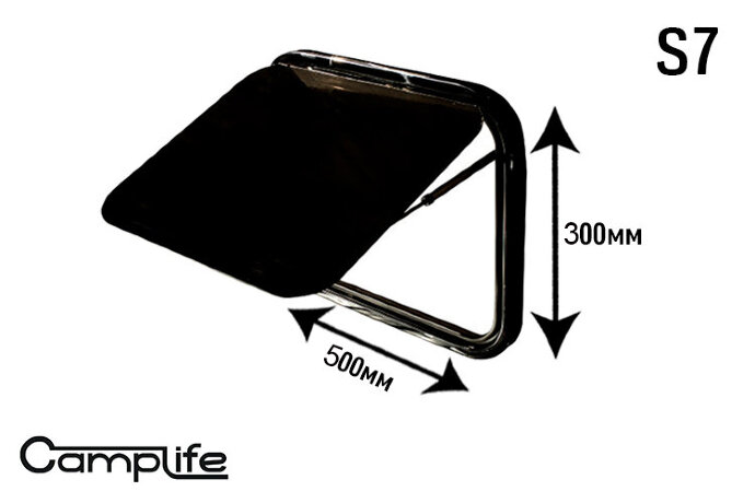 Окно откидное CampLife S7, 500x300мм без рамки