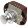 Замок мебельный Push-Lock, 15мм, коричневый/хром матовый (50 шт)
