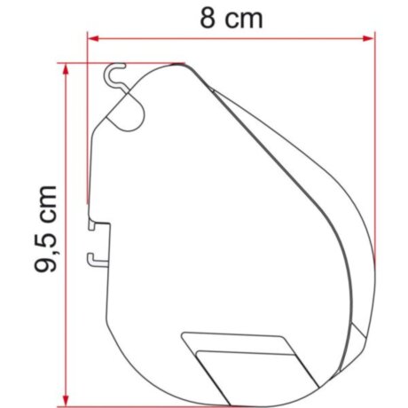 Маркиза настенная Fiamma F35 pro, 1,8м, черная, королевский серый