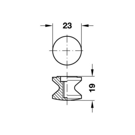 Кнопка для замка Hafele Push-Lock, хром-мат