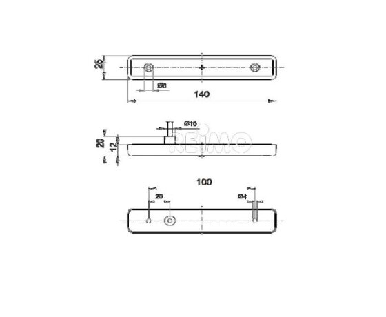 Фонарь габаритный Jokon LED, 140x25, желтый